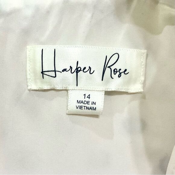 Harper Rose Dress Metallic Polka Dot Sleeveless Fit & Flare Sz 14 New Ruffle - Picture 4 of 6